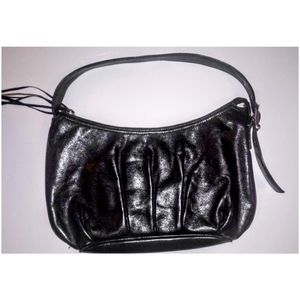 3/$24! BCBG Max Azria Black Leather Baguette Purse